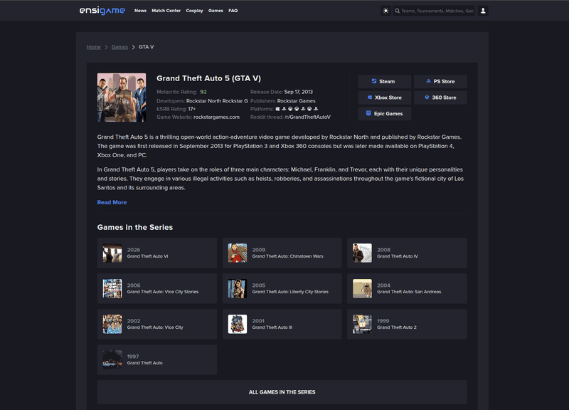ensigame.com inner page