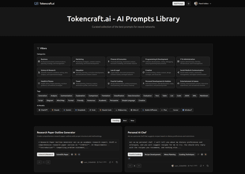 tokencraft.ai main page